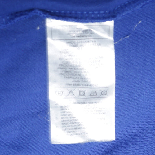 Adidas Men's Blue XL Logo Print Crew Neck Cotton T-Shirt