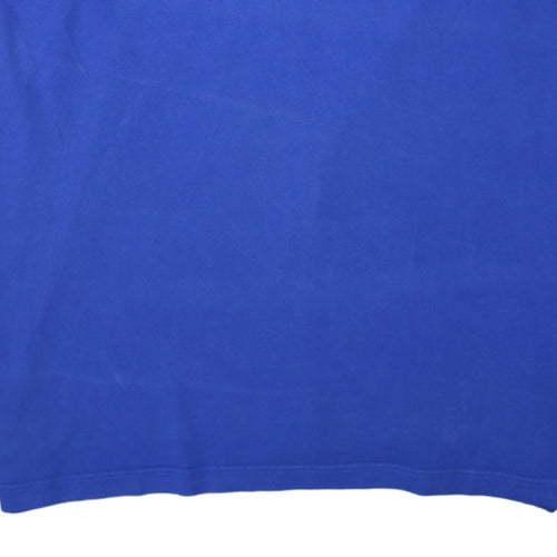 Adidas Men's Blue XL Logo Print Crew Neck Cotton T-Shirt