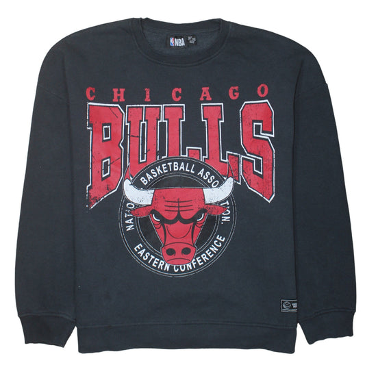 NBA Chicago Bulls Black Sweatshirt Women L 14/16 Graphic Pullover Crew Neck