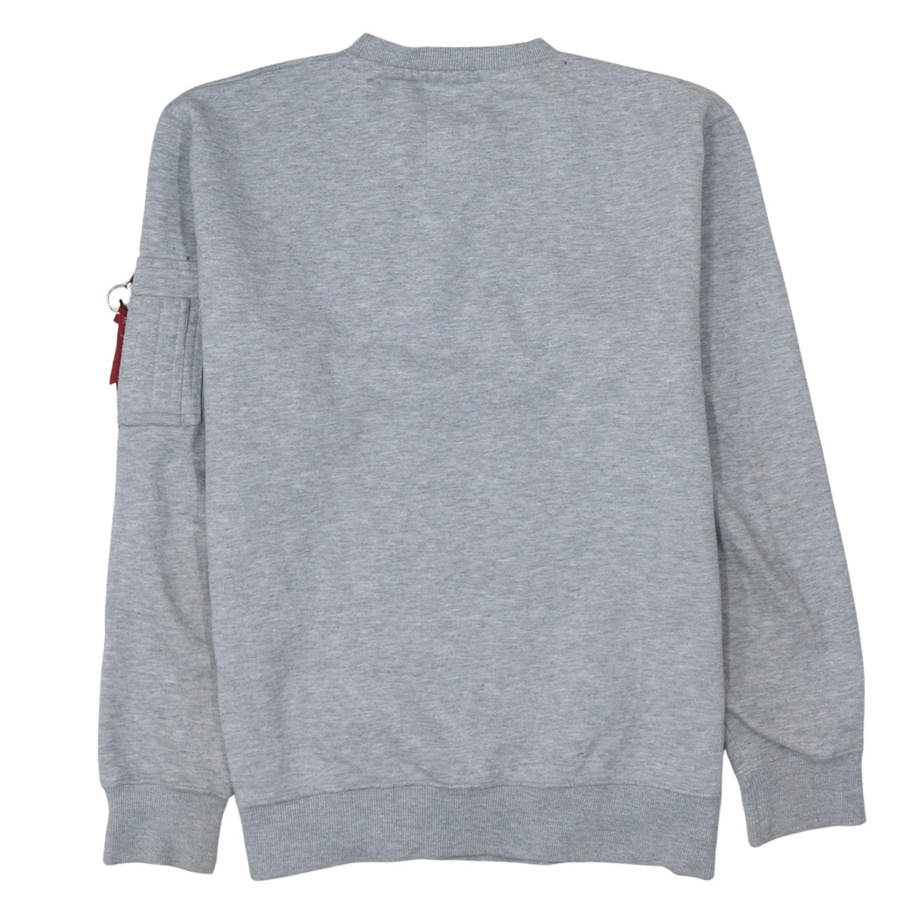 Alpha Industries Men's Grey NASA Crew Neck Pullover Sweatshirt L