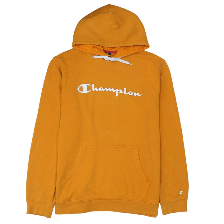 Champion Men's Yellow 2XL Pullover Hoodie Sweatshirt with Logo
