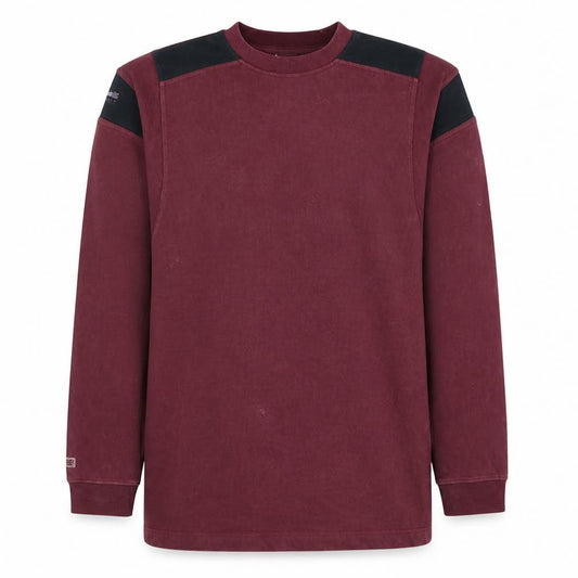 Front view of Reebok Classic Men's Red Crew Neck Pullover Sweatshirt, size M
