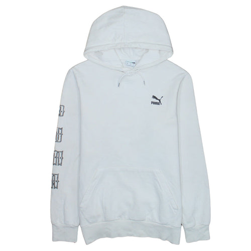 Puma Men’s White Pullover Hoodie M Graphic Print Sportswear