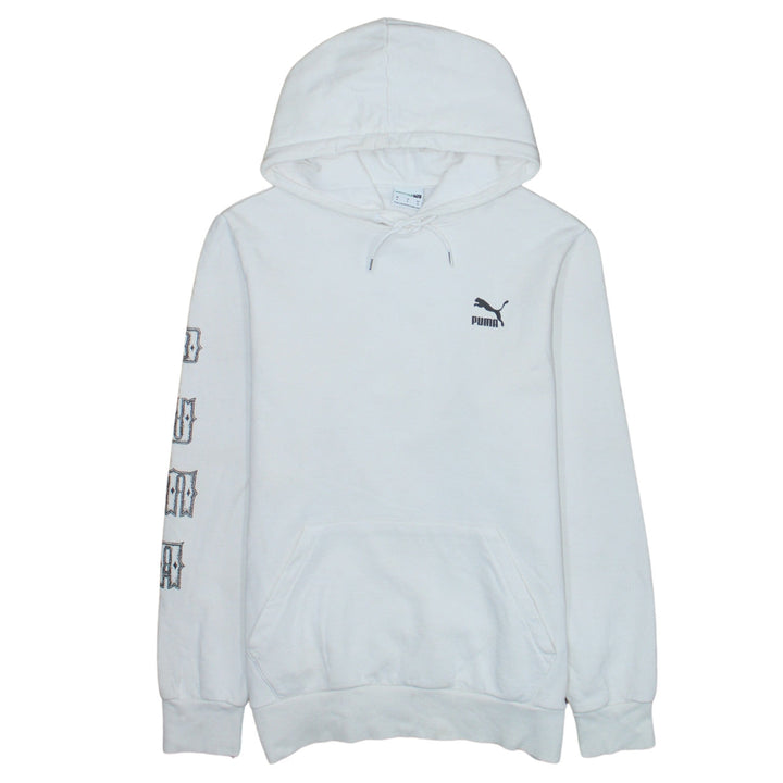 Puma Men’s White Pullover Hoodie M Graphic Print Sportswear