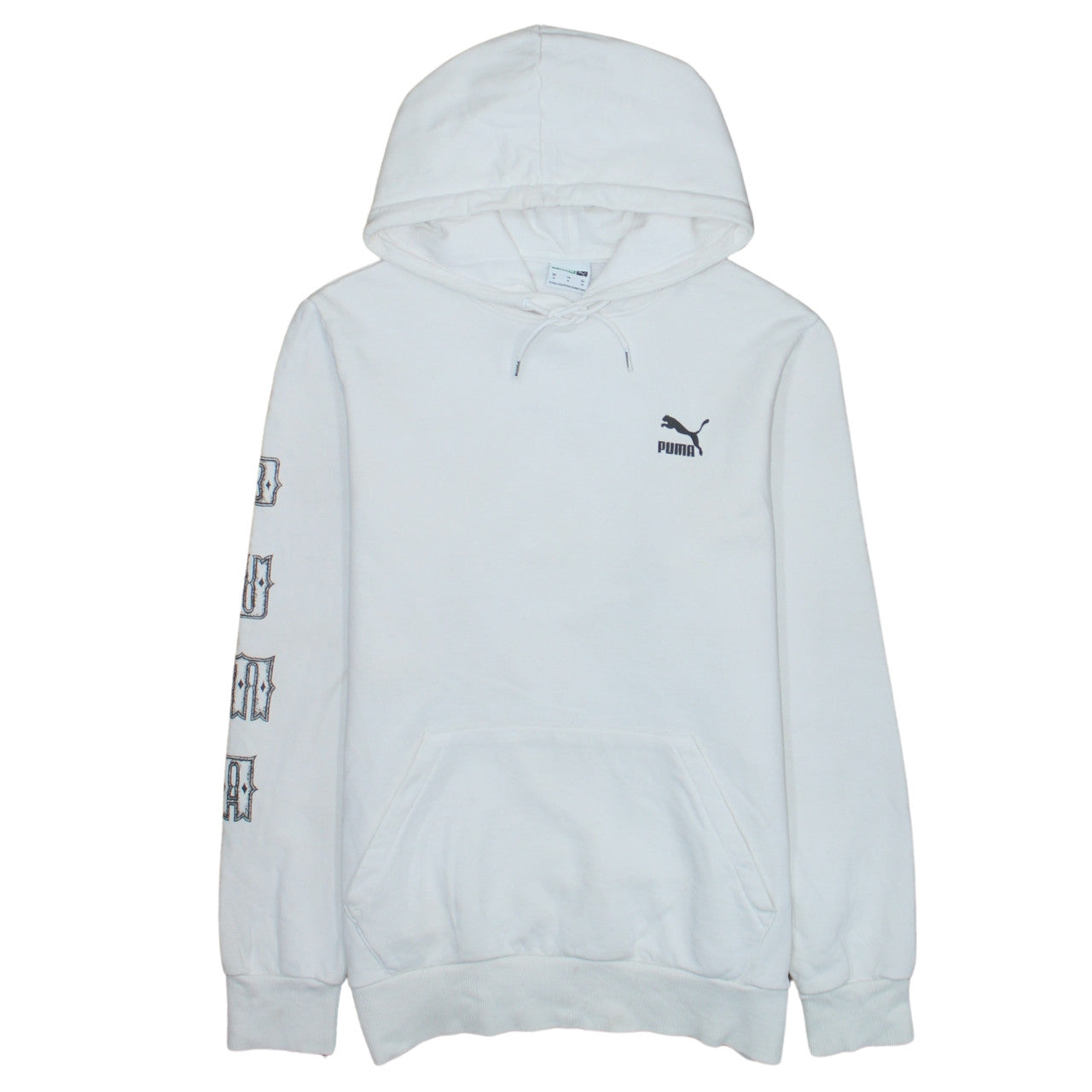 Puma Men’s White Pullover Hoodie M Graphic Print Sportswear