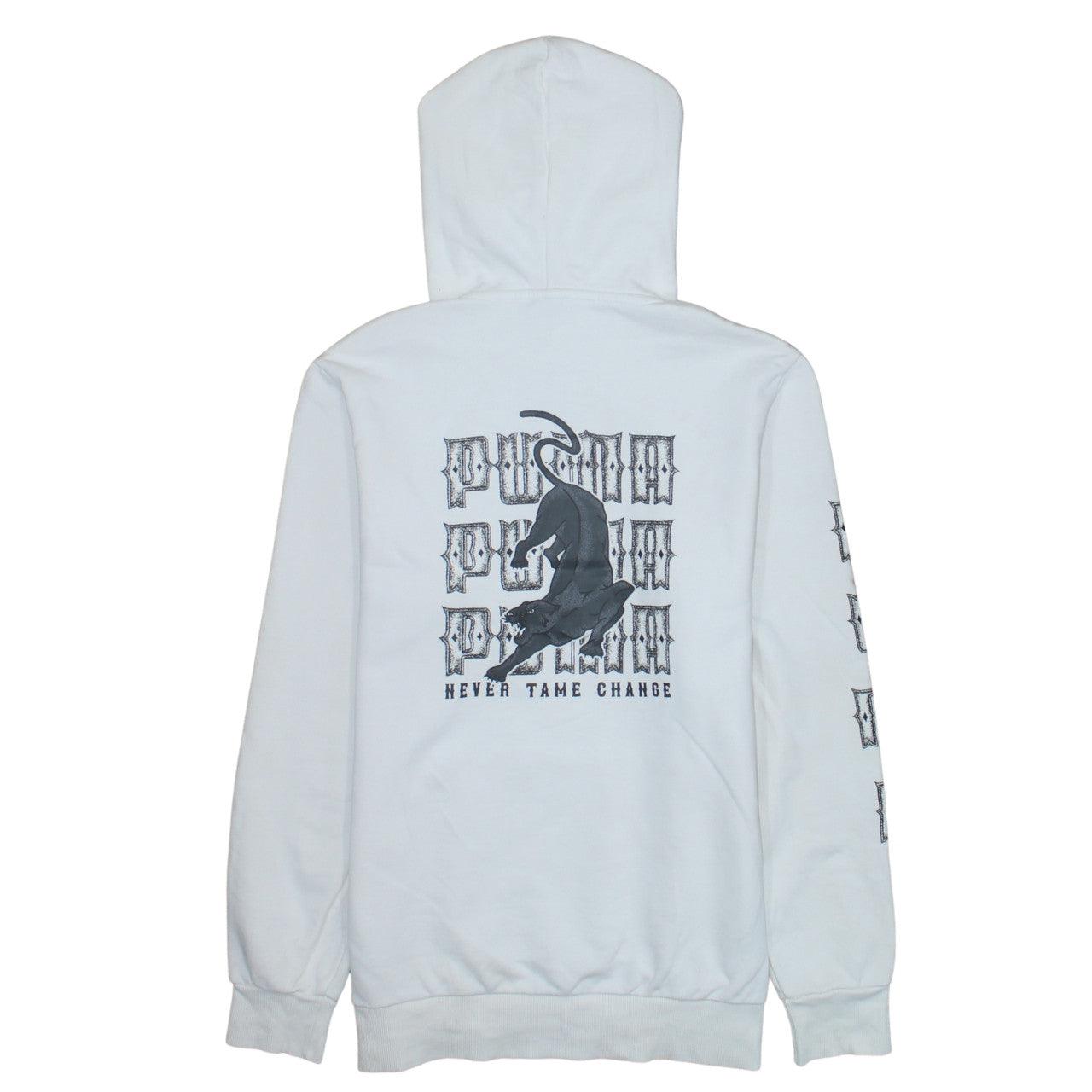 Puma Men’s White Pullover Hoodie M Graphic Print Sportswear