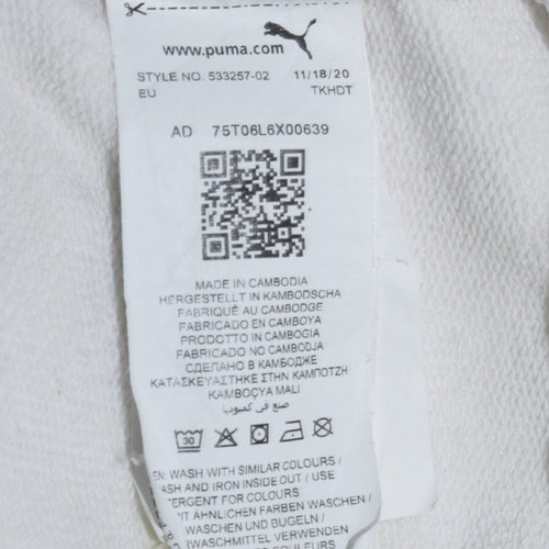 Puma Men’s White Pullover Hoodie M Graphic Print Sportswear