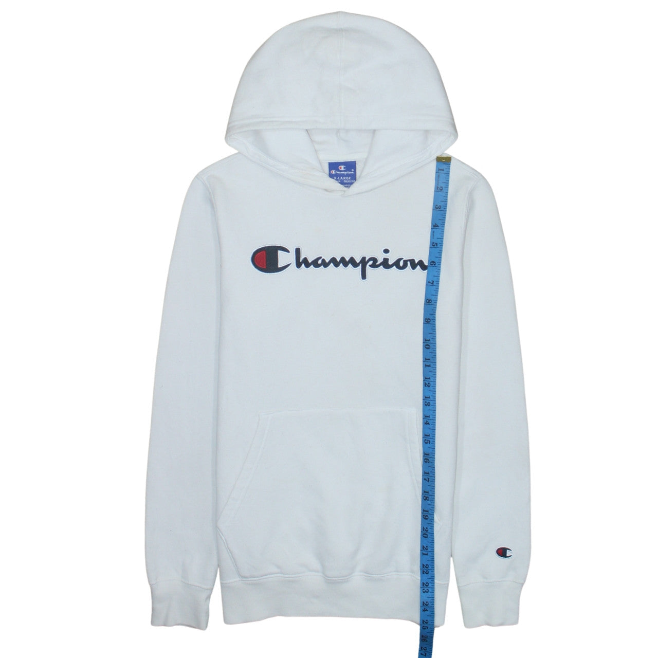 Champion Boys White 13-14 Yrs Pullover Hoodie with Logo Print
