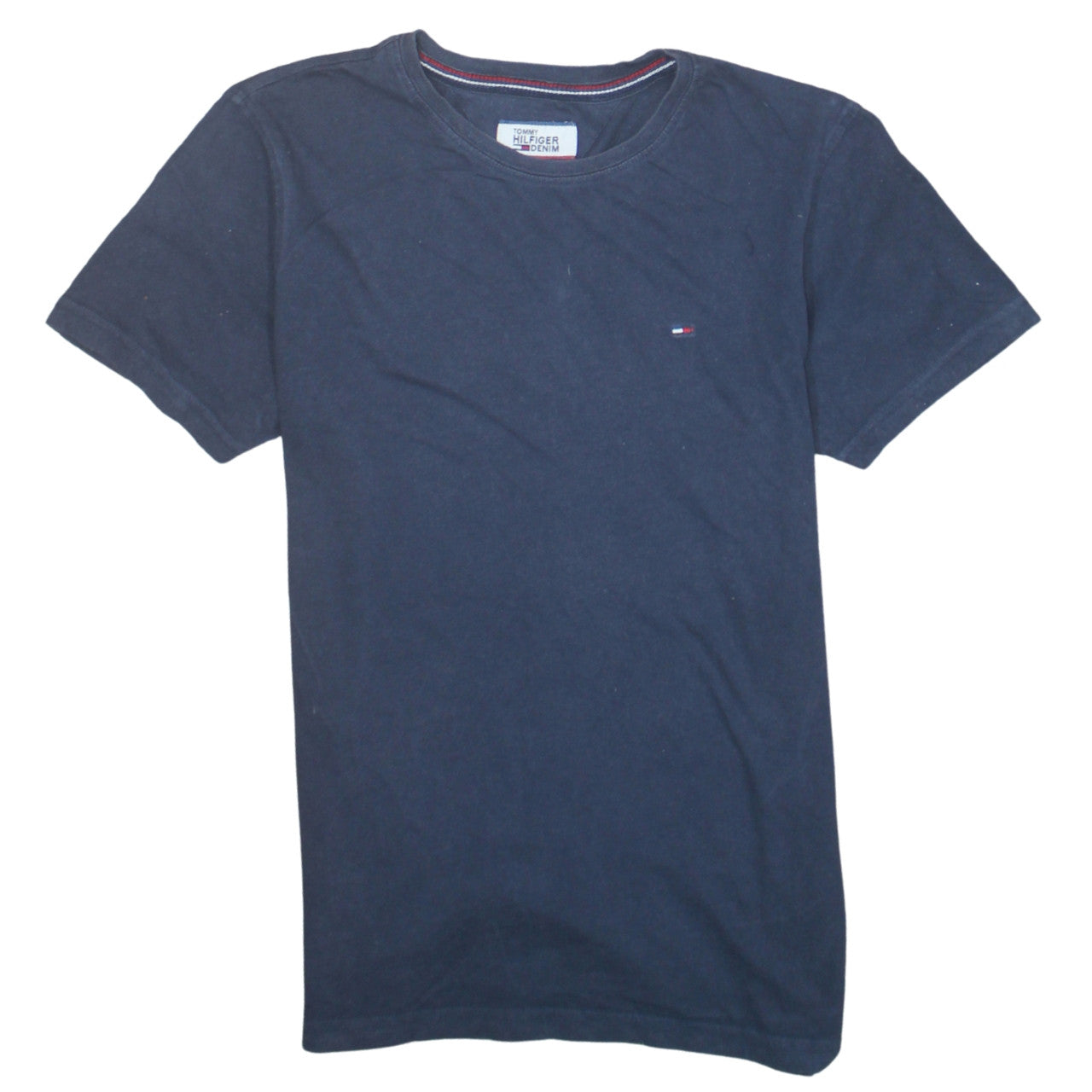 Tommy Hilfiger Denim Men's Blue Small Crew Neck Cotton T-Shirt