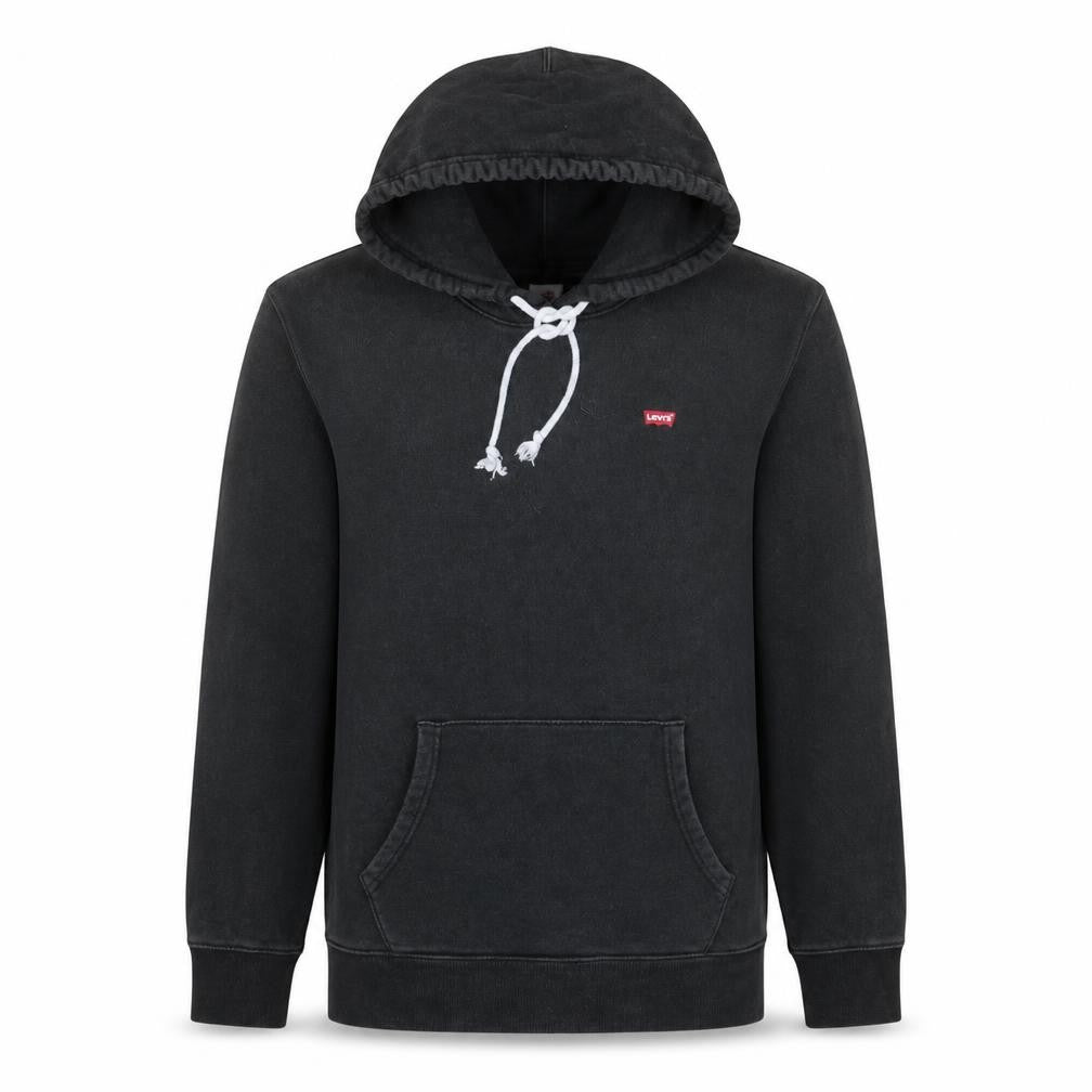 Front view of Levi's Men's Black Pullover Hoodie, size S, Regular Fit