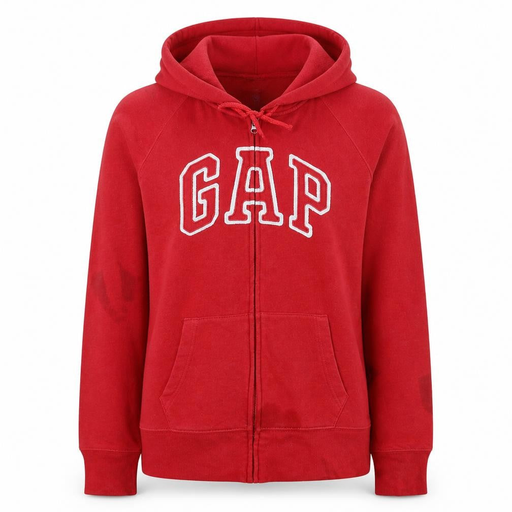 GAP Women Red Full Zip Hoodie Medium Cotton Blend Casual