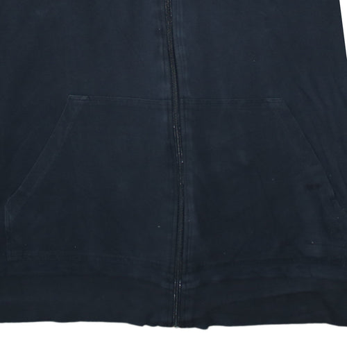 Hugo Boss Mens Black XL Full Zip Hoodie With Blue Hood Lining