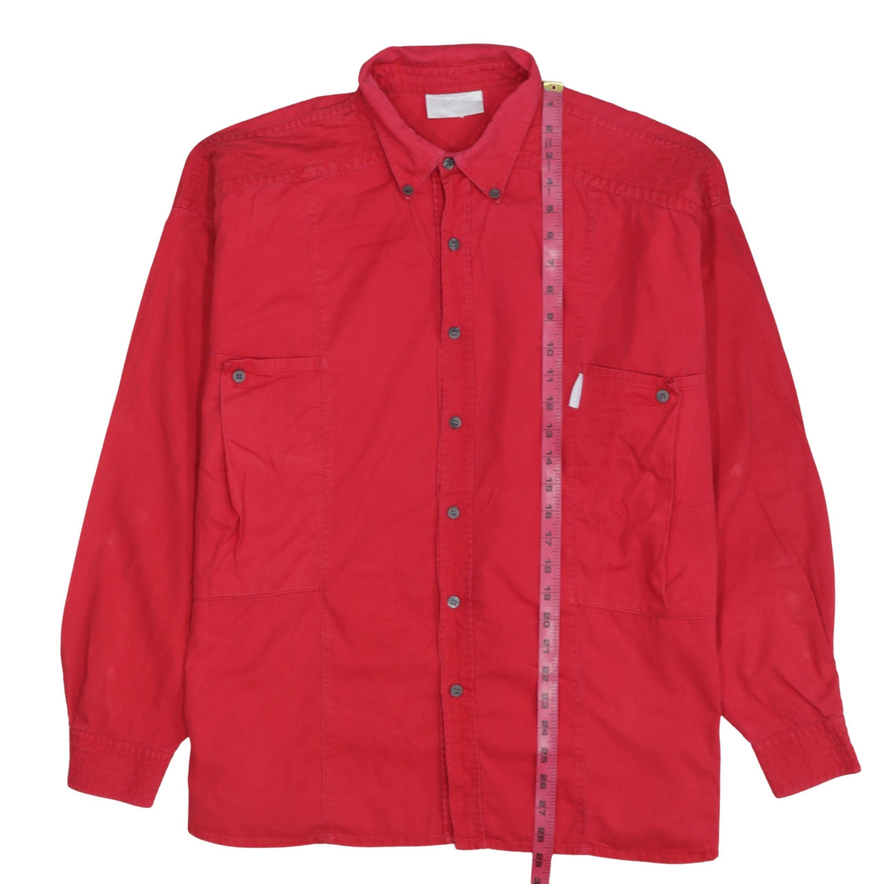 Adidas Vintage Women's Red Cotton Long Sleeve Button-Up Shirt Size 14