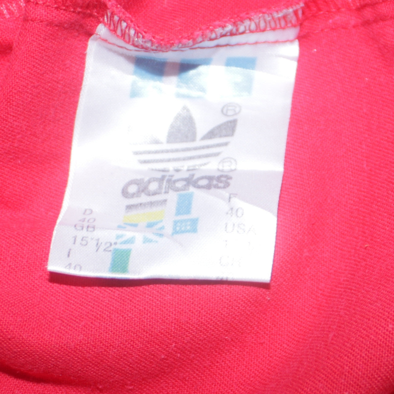 Adidas Vintage Women's Red Cotton Long Sleeve Button-Up Shirt Size 14
