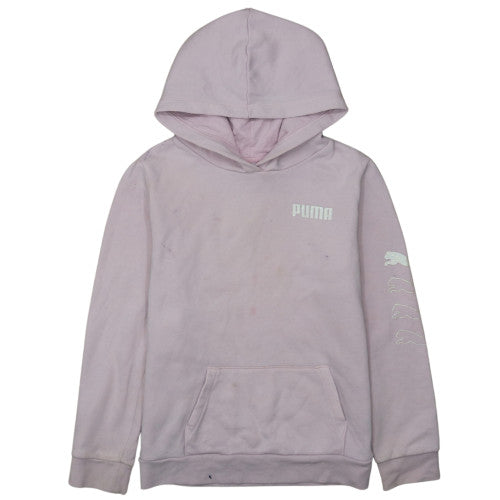 Puma Girls Pink Pullover Hoodie L (14-16) Casual Cotton Blend