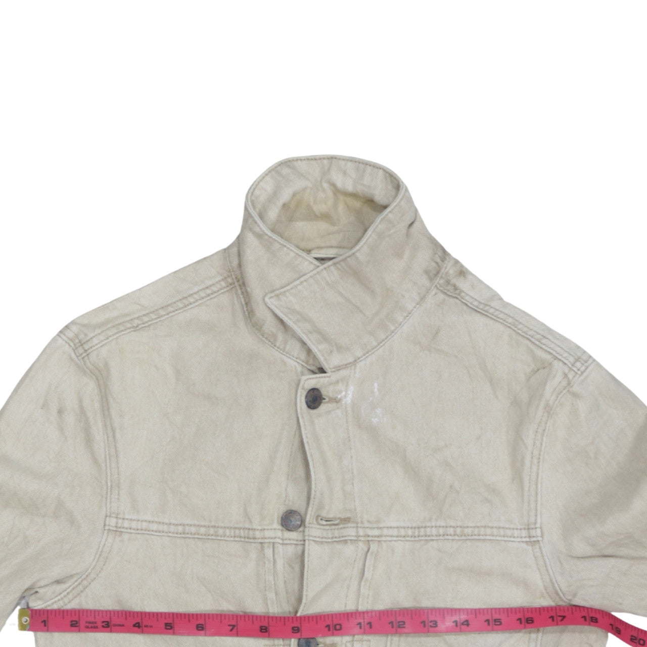 Zara Men Beige Slim Fit Denim Button-Up Jacket Size S