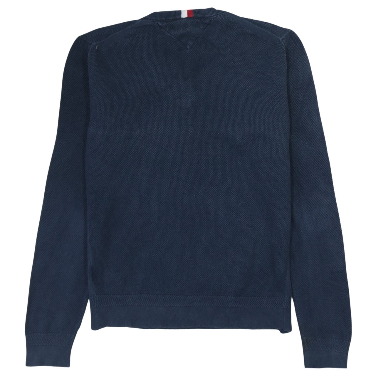 Tommy Hilfiger Men's Blue Cotton V-Neck Jumper Size L