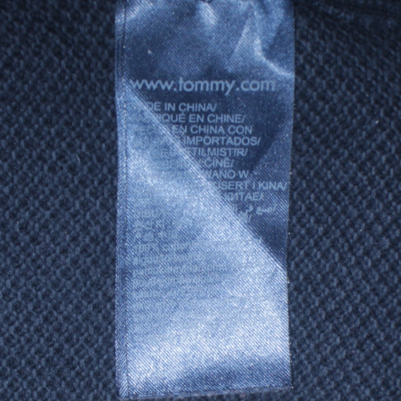 Tommy Hilfiger Men's Blue Cotton V-Neck Jumper Size L