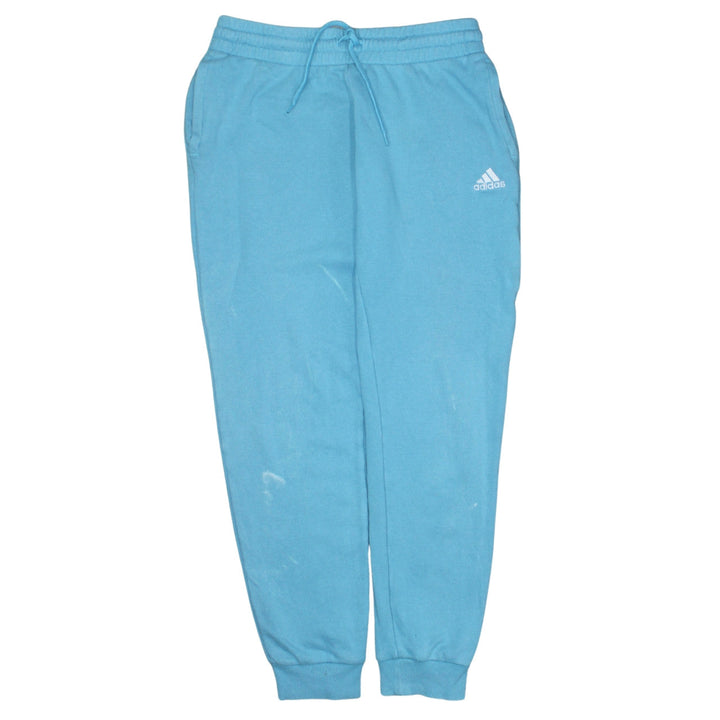Adidas Women Blue Sweatpants Size S Regular Fit Tapered Logo Joggers