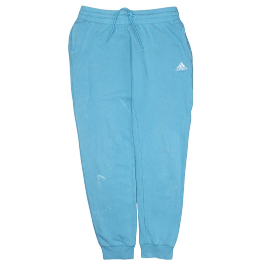 Adidas Women Blue Sweatpants Size S Regular Fit Tapered Logo Joggers
