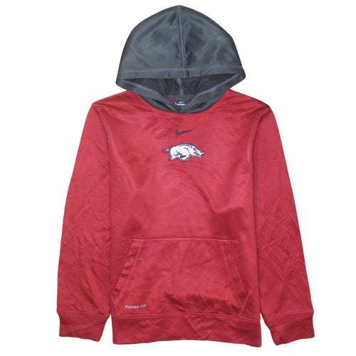 Nike Boys Red Therma-Fit Pullover Hoodie Size L Embroidered Logo