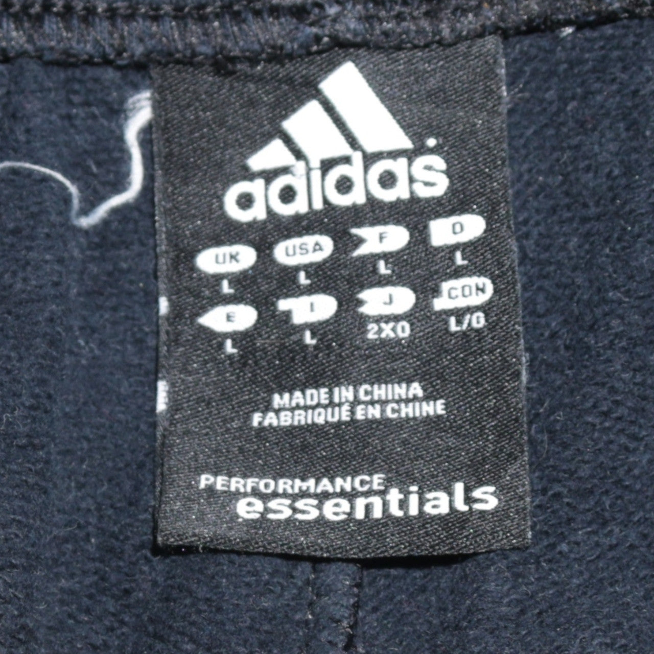 Adidas Men Black L Sweatpants Fleece Stripe Performance Essentials