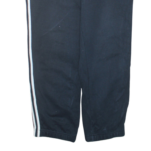 Adidas Men Black L Sweatpants Fleece Stripe Performance Essentials