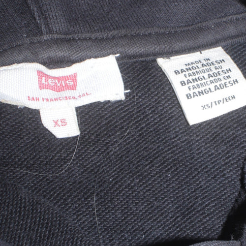 Levi's Womens Black XS Pullover Hoodie with Logo Taping