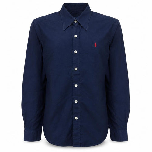Ralph Lauren Boys Blue Long Sleeve Cotton Button-Up Shirt Size L