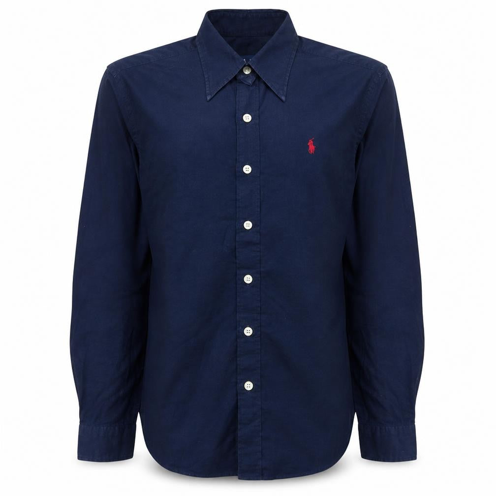Ralph Lauren Boys Blue Long Sleeve Cotton Button-Up Shirt Size L