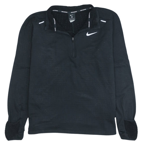 Nike Men's Black L 1/4 Zip Running Sweatshirt Athletic Pullover