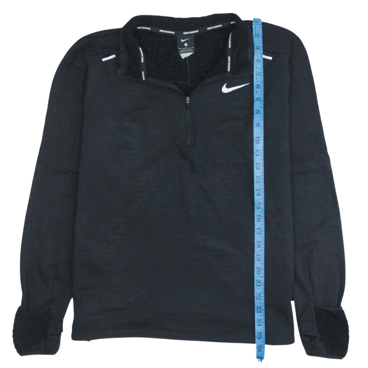Nike Men's Black L 1/4 Zip Running Sweatshirt Athletic Pullover