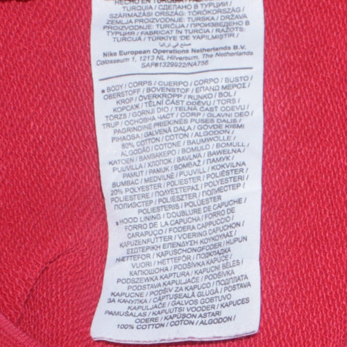 Nike Men's Red XS Pullover Hoodie with Logo Trim