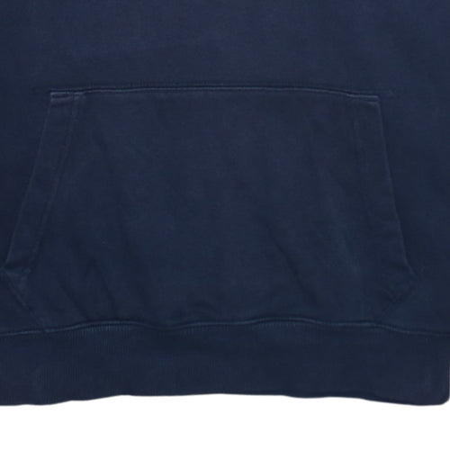 Tommy Jeans Men’s Blue Pullover Hoodie L Logo Fleece Sweatshirt