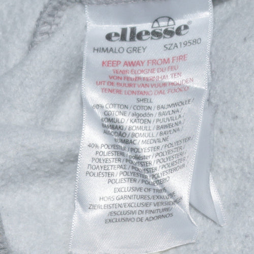 Ellesse Men's Grey 1/4 Zip Pullover Sweatshirt Size L