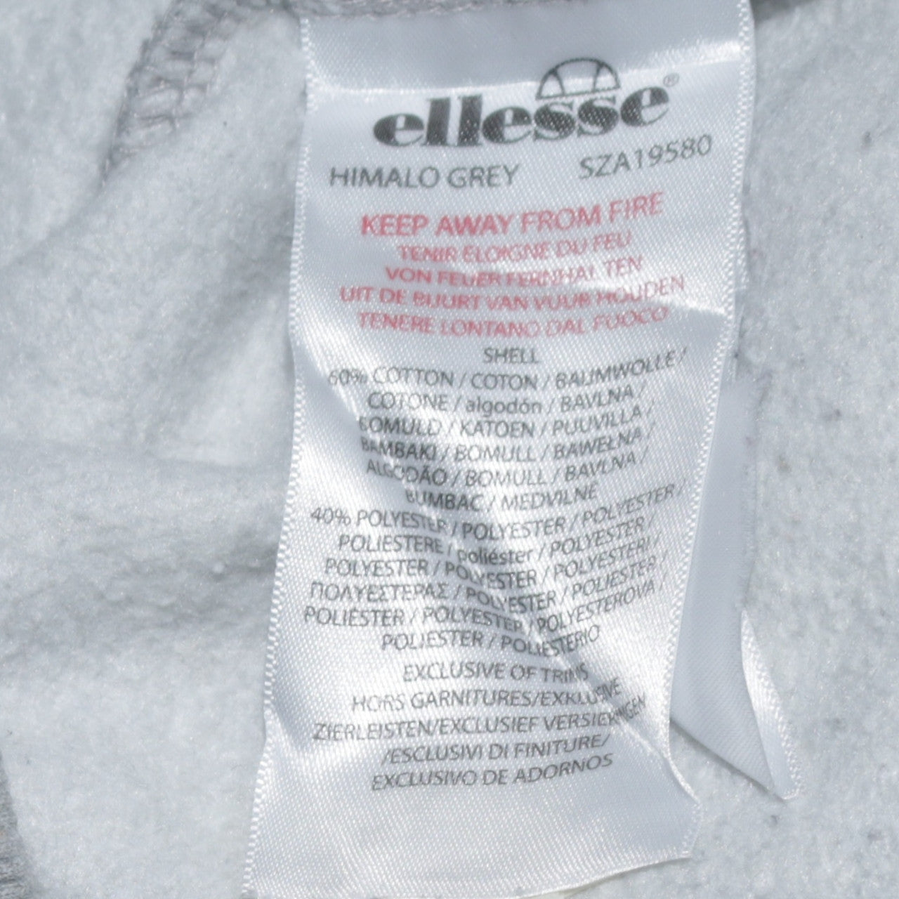 Ellesse Men's Grey 1/4 Zip Pullover Sweatshirt Size L