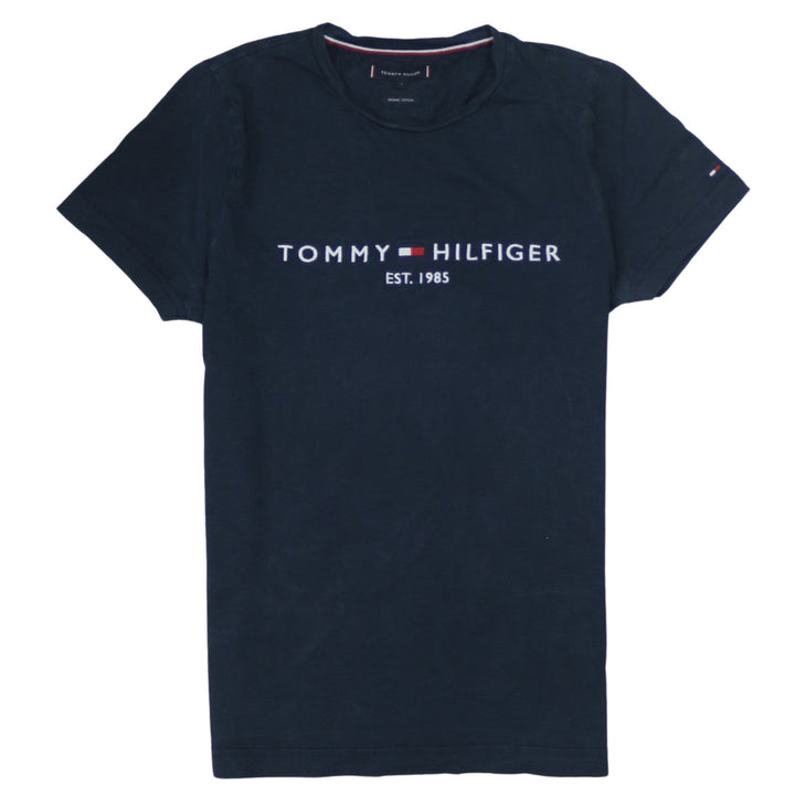 Tommy Hilfiger Men's Blue Organic Cotton Logo T-Shirt Size S
