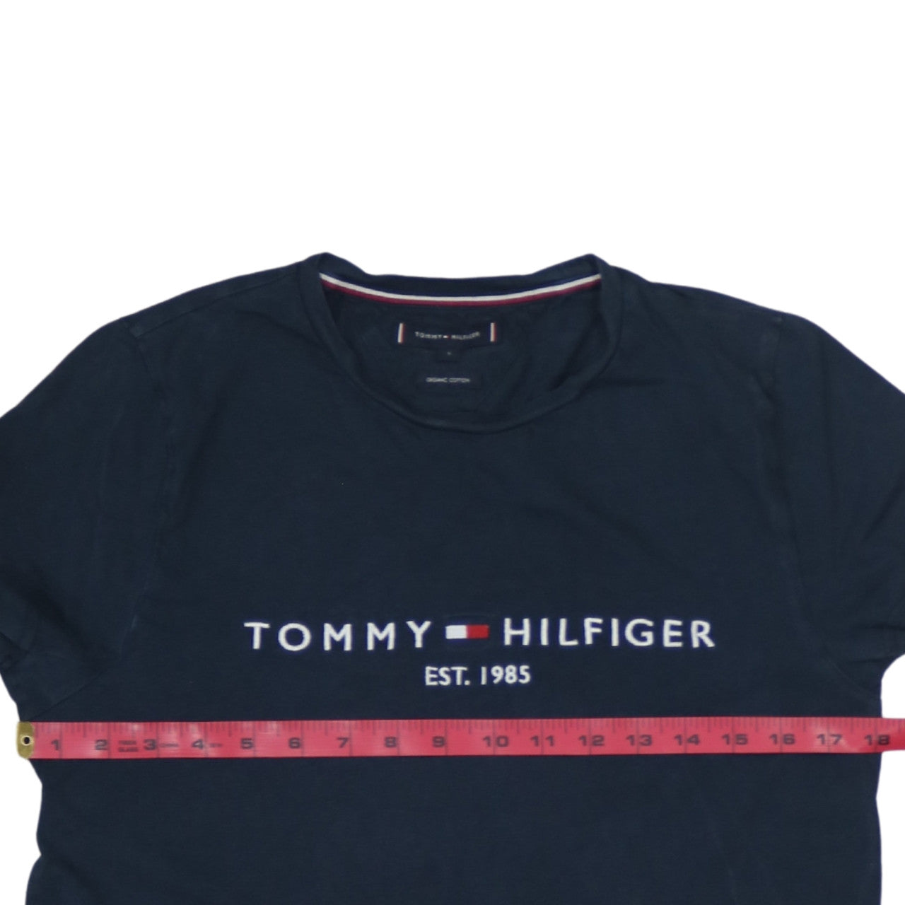 Tommy Hilfiger Men's Blue Organic Cotton Logo T-Shirt Size S