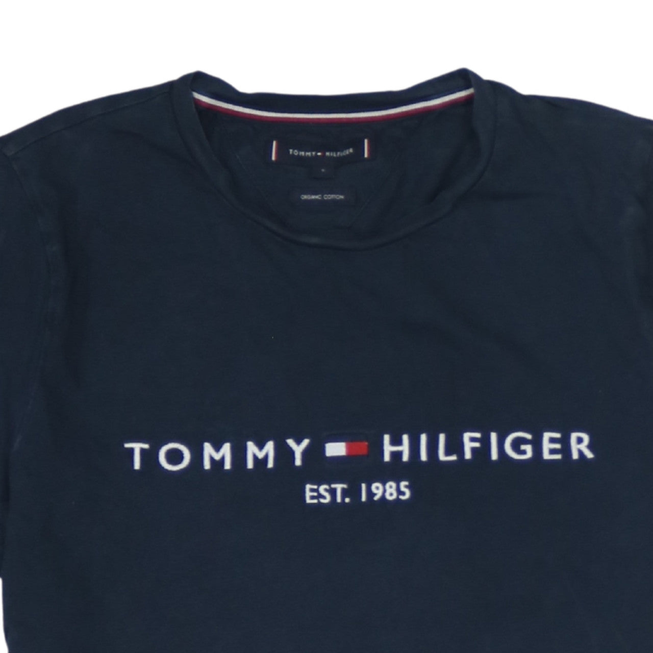 Tommy Hilfiger Men's Blue Organic Cotton Logo T-Shirt Size S
