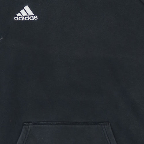 Adidas Men’s Black Pullover Hoodie Size S Sports Logo Fleece