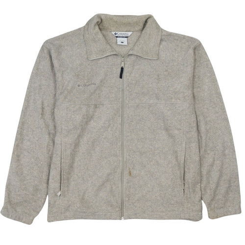 Columbia Men's Beige Fleece Full Zip Jacket Size L Outdoor Casual