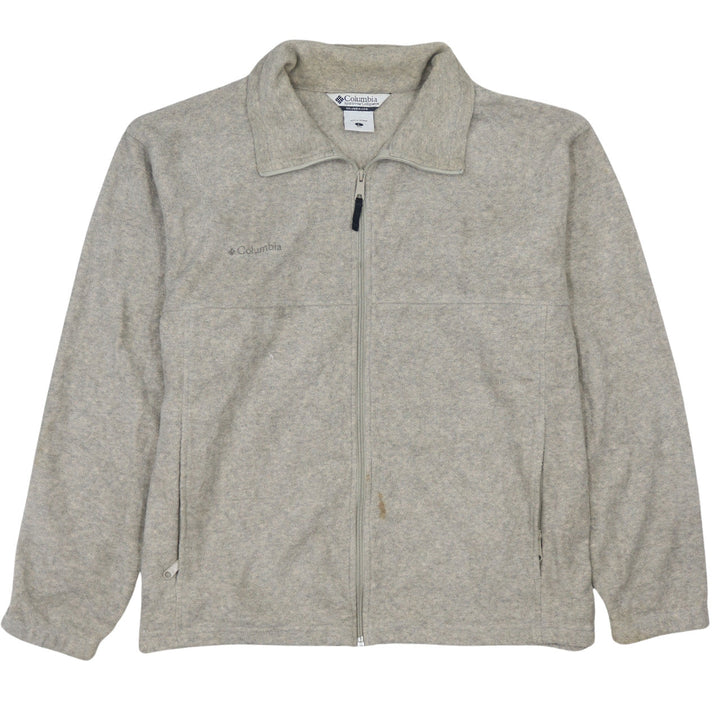 Columbia Men's Beige Fleece Full Zip Jacket Size L Outdoor Casual