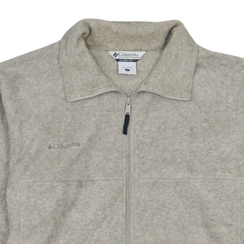 Columbia Men's Beige Fleece Full Zip Jacket Size L Outdoor Casual