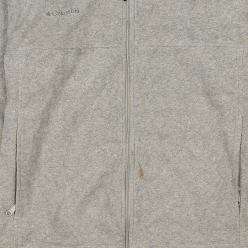 Columbia Men's Beige Fleece Full Zip Jacket Size L Outdoor Casual