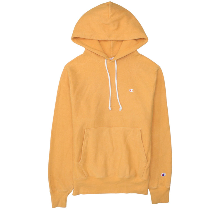 Champion Men's Yellow Reverse Weave Pullover Hoodie Small