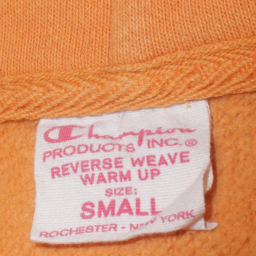 Champion Men's Yellow Reverse Weave Pullover Hoodie Small