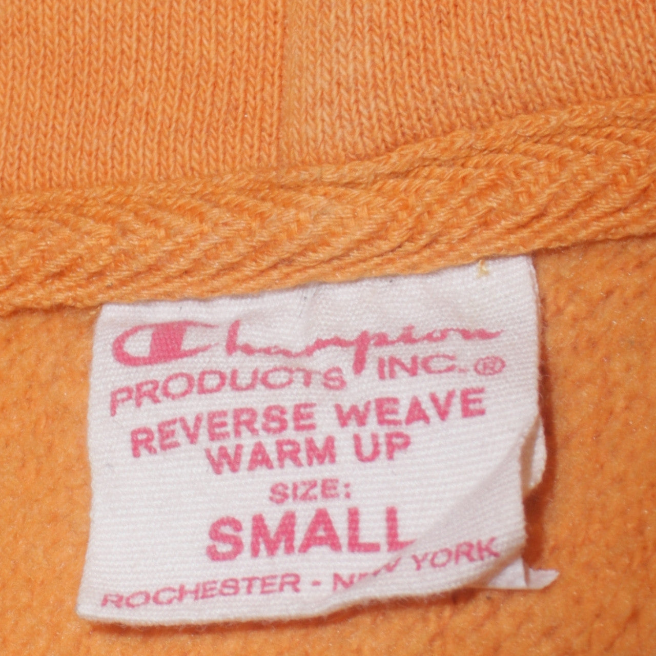 Champion Men's Yellow Reverse Weave Pullover Hoodie Small