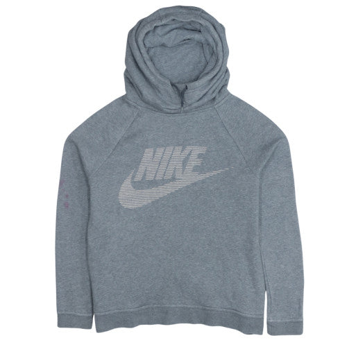 Nike Men's Grey Pullover Hoodie Small Graphic Print Logo
