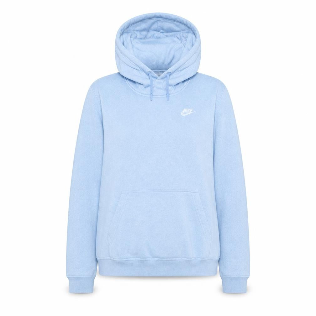 Front view of Nike women’s light blue pullover hoodie xs cotton blend