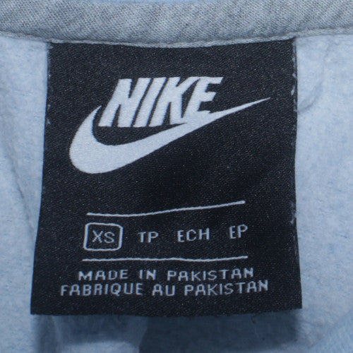 Nike Womens Light Blue Pullover Hoodie XS Cotton Blend